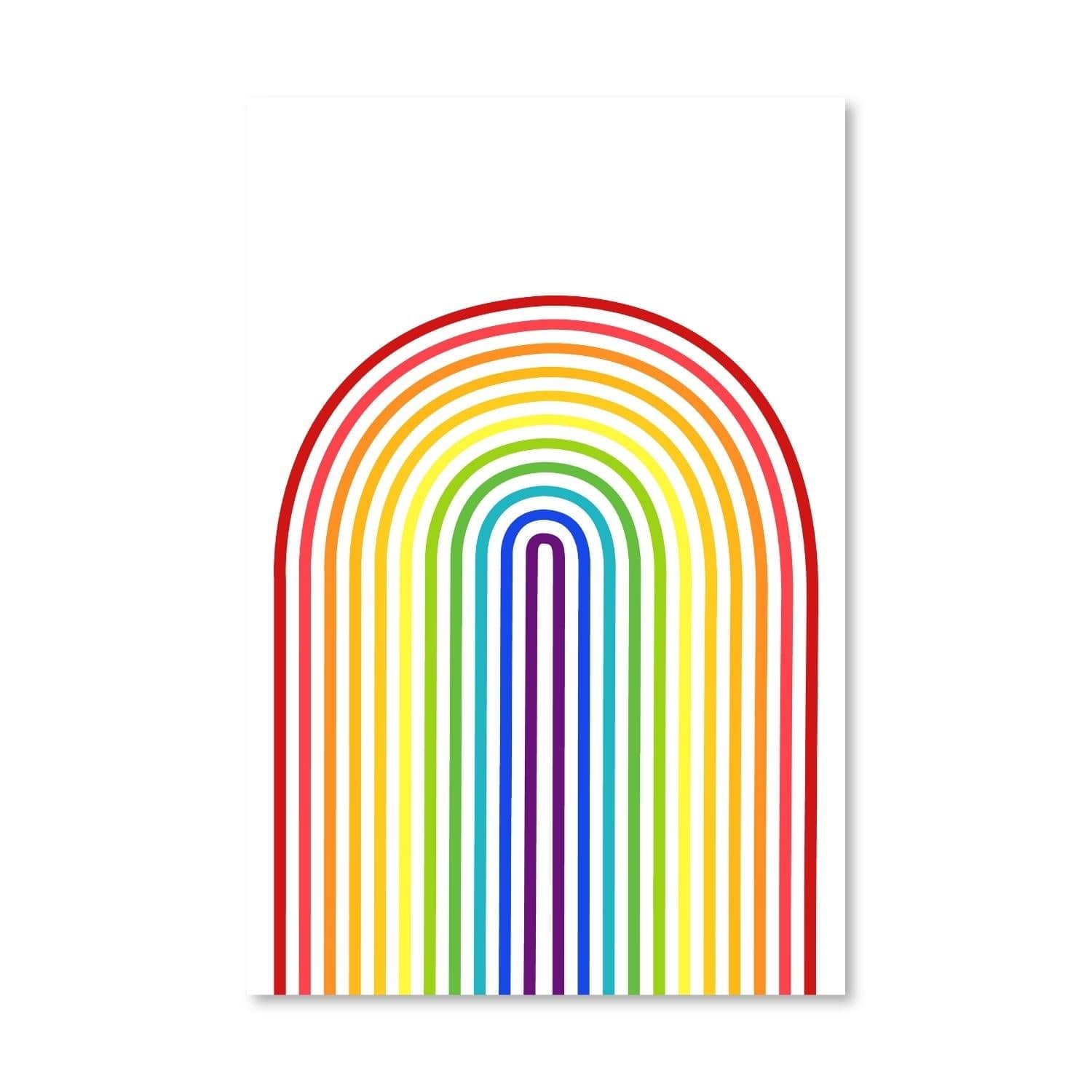Rainbow Minimalism Canvas Art Clock Canvas
