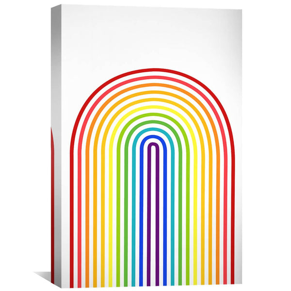 Rainbow Minimalism Canvas Art 30 x 45cm / Unframed Canvas Print Clock Canvas
