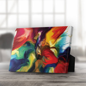 Rainbow Splash Desktop Canvas Desktop Canvas 25 x 20cm Clock Canvas