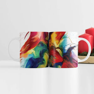 Rainbow Splash Mug Mug White Clock Canvas