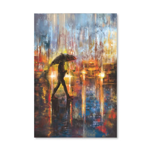 Rainy Cross Walk Canvas Art Clock Canvas
