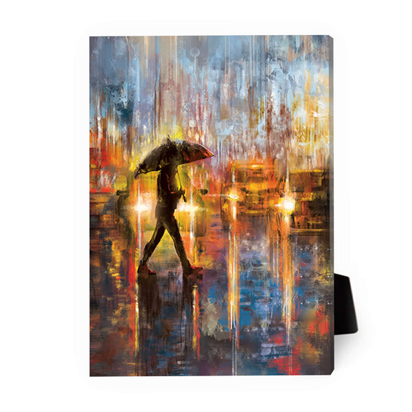 Rainy Cross Walk Desktop Canvas Desktop Canvas 13 x 18cm Clock Canvas