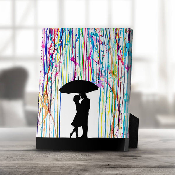 Rainy Paint Desktop Canvas Desktop Canvas 13 x 18cm Clock Canvas