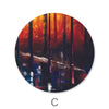 Rainy Stroll - Circle Canvas Art C / 40 x 40cm / Standard Gallery Wrap Clock Canvas