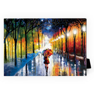 Rainy Stroll Desktop Canvas Desktop Canvas 18 x 13cm Clock Canvas