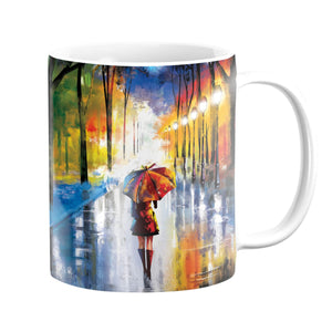 Rainy Stroll Mug Mug White Clock Canvas