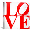 Red and White Love Canvas Art Clock Canvas