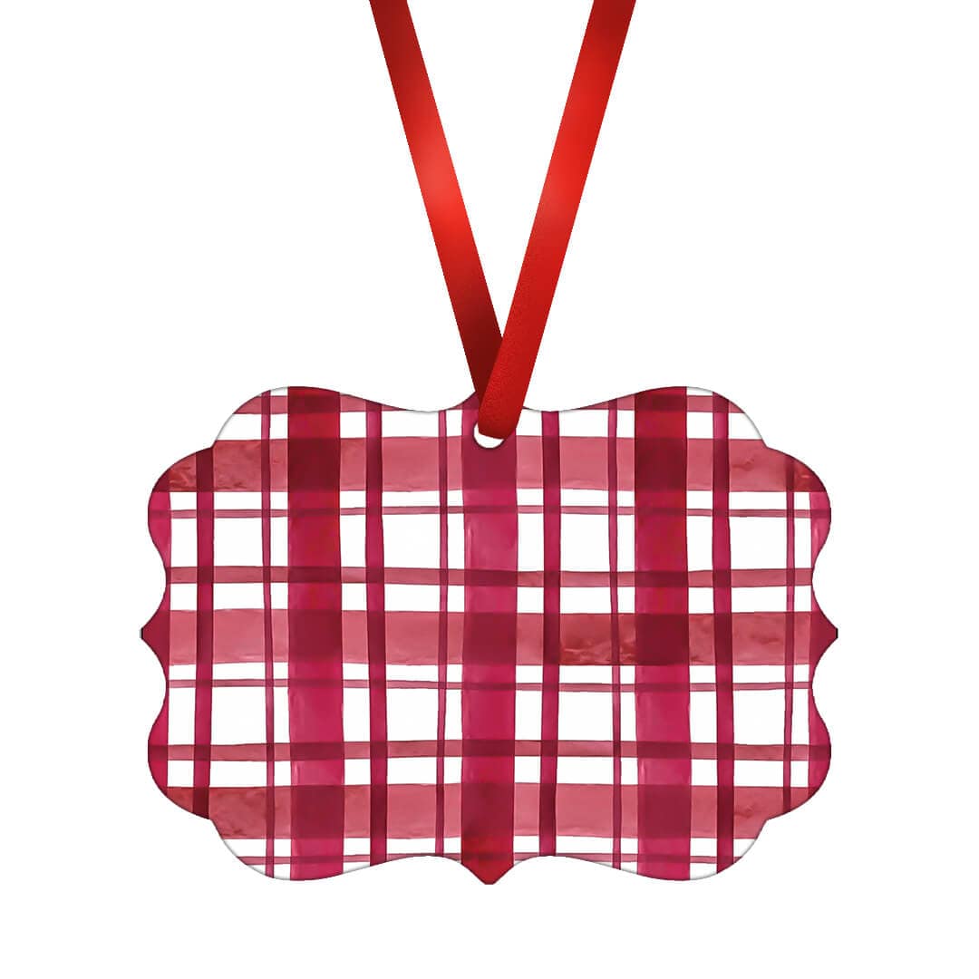 Red and White Plaid Ornament product thumbnail