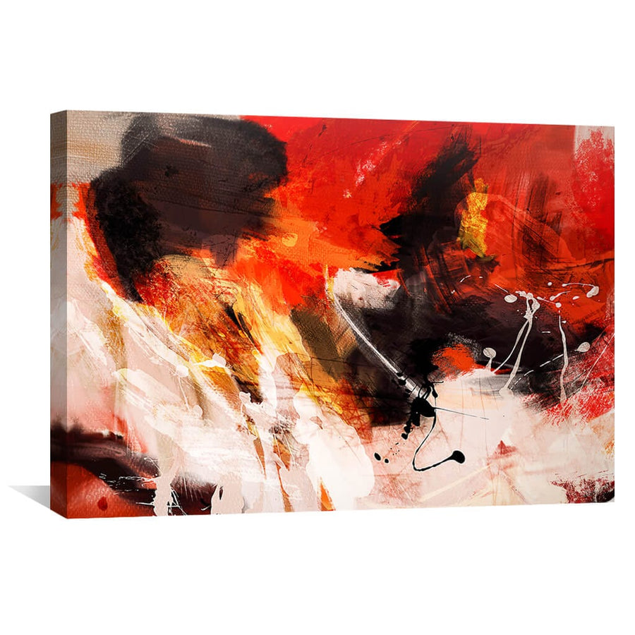 Red Composition Canvas Art 45 x 30cm / Unframed Canvas Print Clock Canvas
