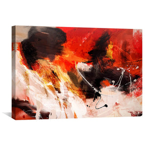 Red Composition Canvas Art 45 x 30cm / Unframed Canvas Print Clock Canvas