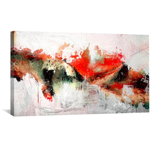 Red Curtain Canvas Art 50 x 25cm / Unframed Canvas Print Clock Canvas