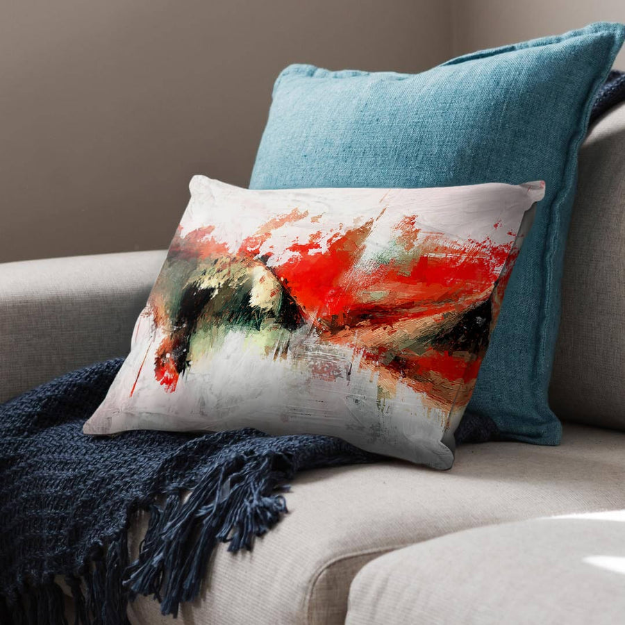 Red Curtain Cushion Cushion Cushion Landscape Clock Canvas