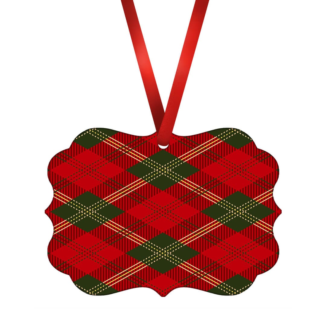 Red Green Plaid Ornament product thumbnail