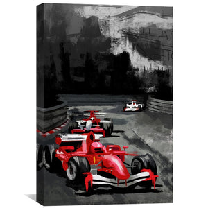 Red in the Lead Canvas Art Clock Canvas