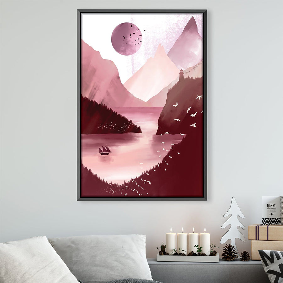 Red Lake Canvas Art 30 x 45cm / Unframed Canvas Print Clock Canvas