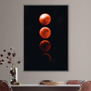 Red Moon Canvas Art Clock Canvas