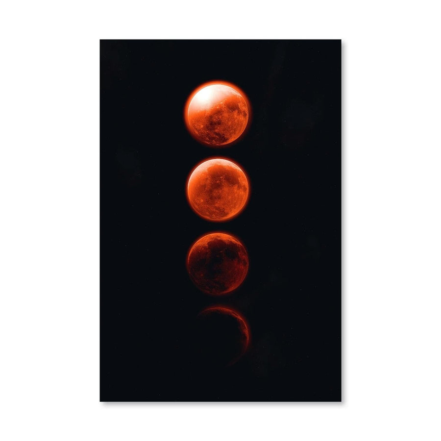 Red Moon Canvas Art Clock Canvas
