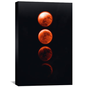 Red Moon Canvas Art 30 x 45cm / Unframed Canvas Print Clock Canvas