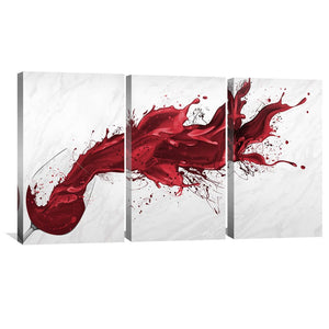 Red Wine Canvas Art Set of 3 / 30 x 45cm / Unframed Canvas Print Clock Canvas