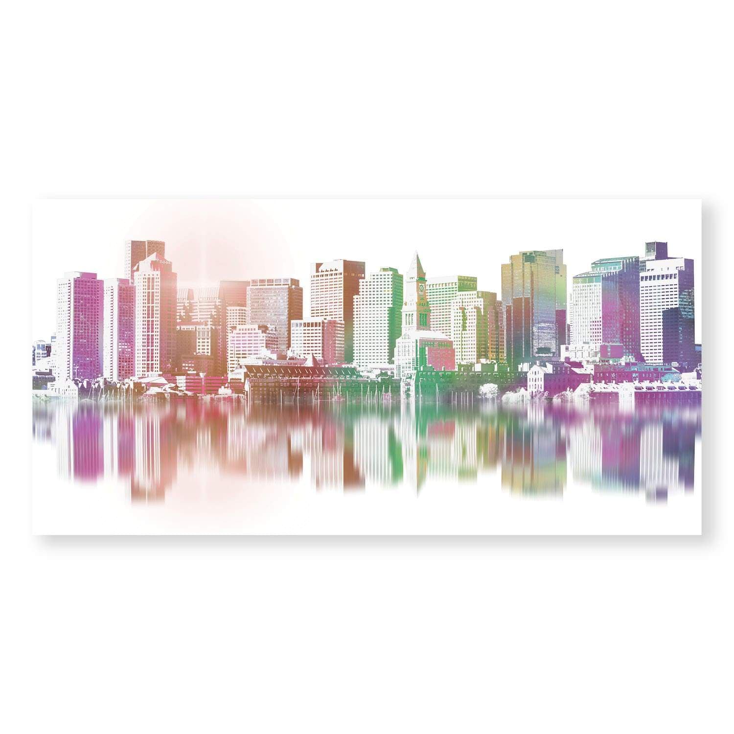Reflection City Canvas Art Clock Canvas