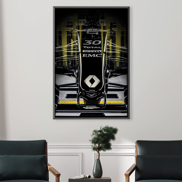 Renault-F1-Black Canvas Art 30 x 45cm / Unframed Canvas Print Clock Canvas