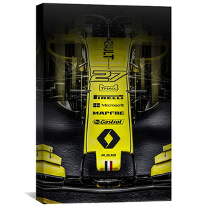 Renault-F1-Yellow Canvas Art Clock Canvas