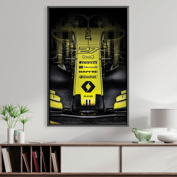 Renault-F1-Yellow Canvas Art 30 x 45cm / Unframed Canvas Print Clock Canvas