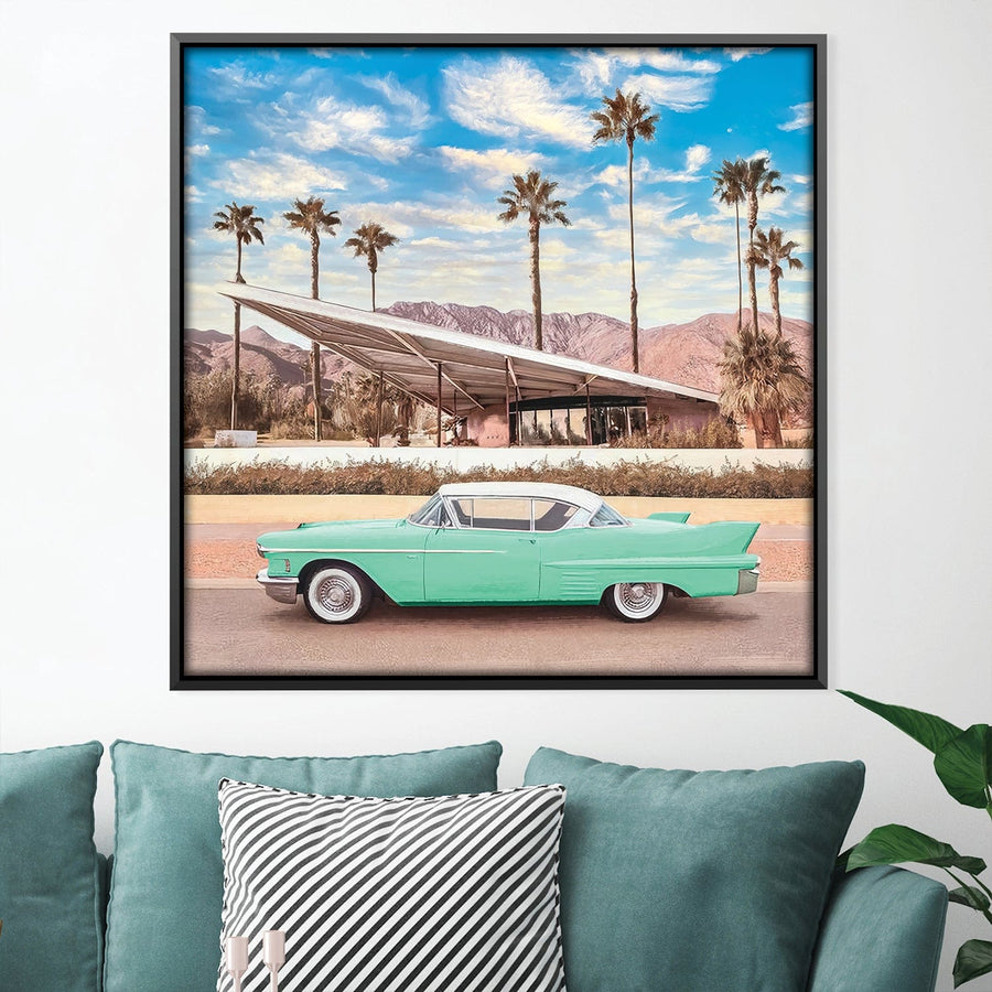 Retro California Canvas Art Clock Canvas