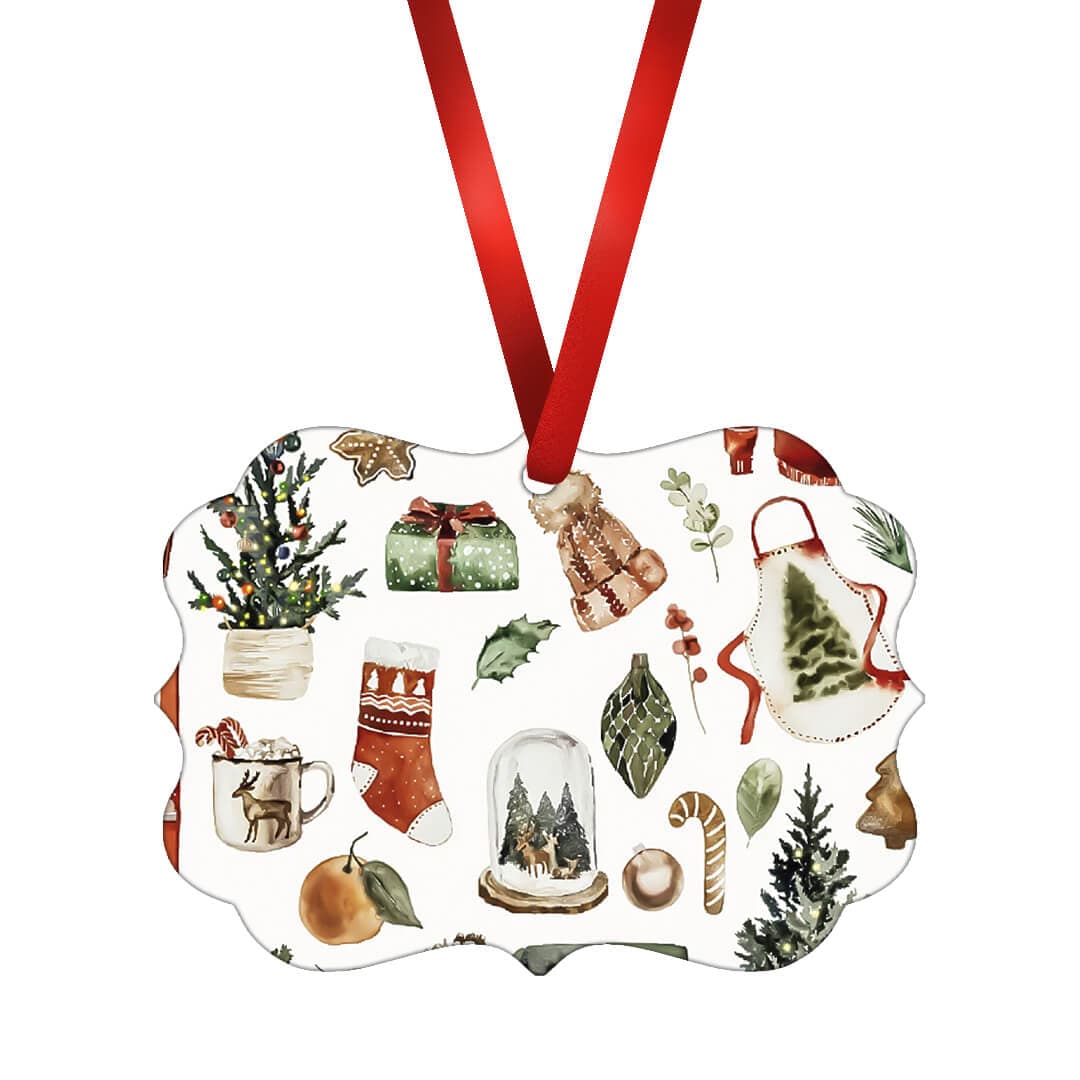 Retro Holiday Patterns Ornament product thumbnail