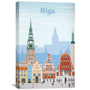 Riga Canvas - Studio 324 Art 30 x 45cm / Unframed Canvas Print Clock Canvas