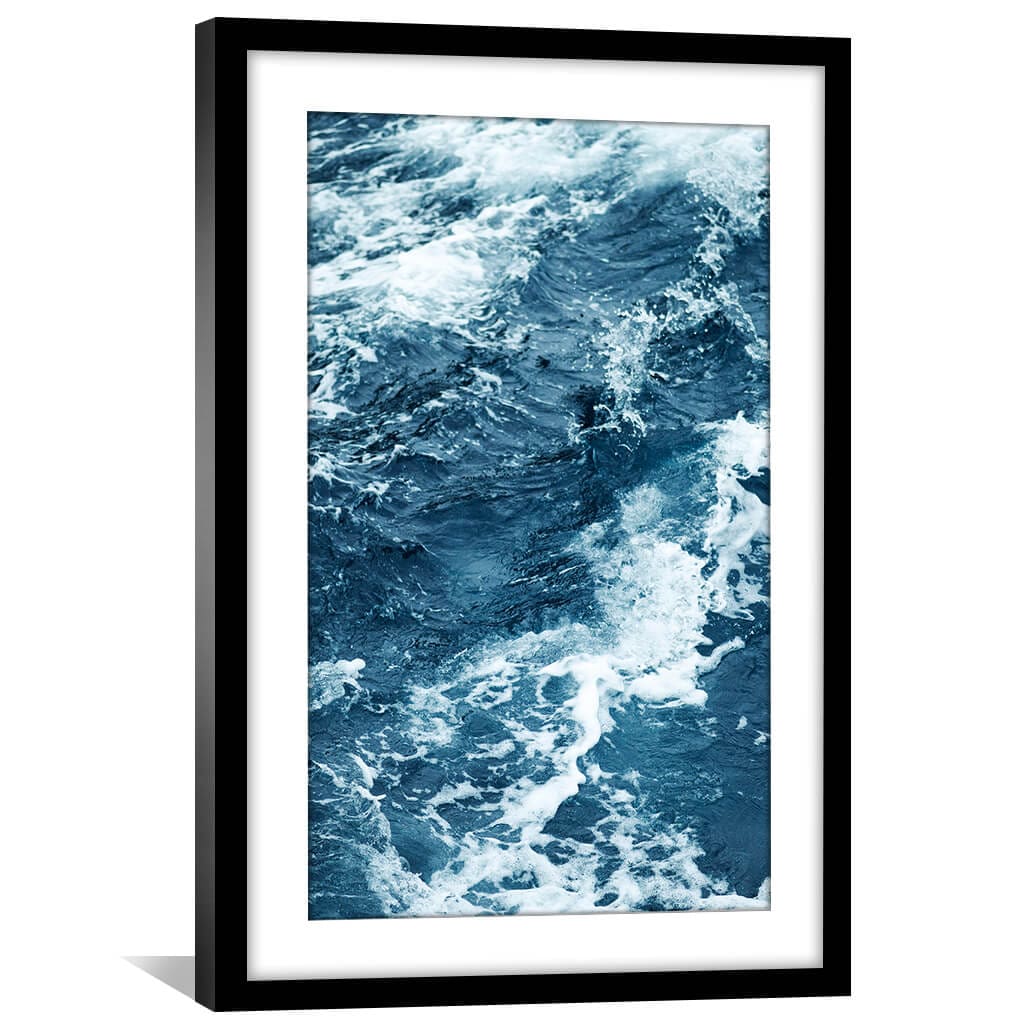 Rippled Ocean Print Art Clock Canvas