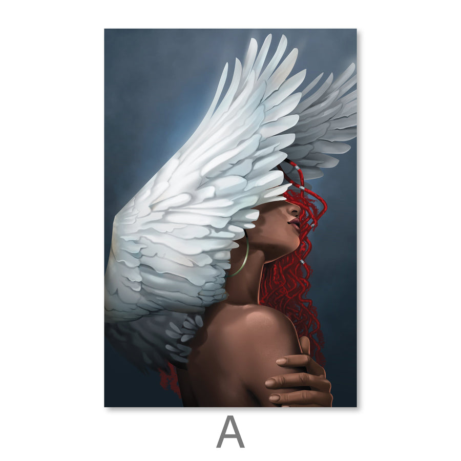 Rising Angels Canvas Art A / 40 x 60cm / Unframed Canvas Print Clock Canvas