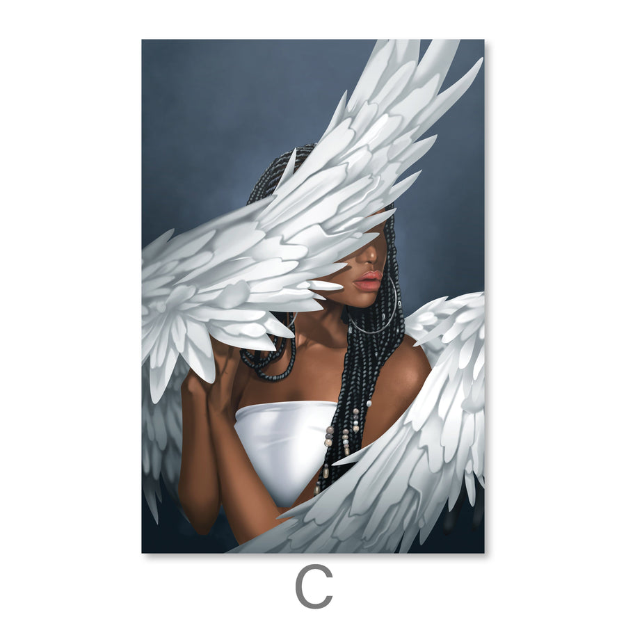 Rising Angels Canvas Art C / 40 x 60cm / Unframed Canvas Print Clock Canvas