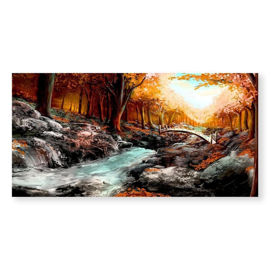 River Crossing Canvas Art Clock Canvas
