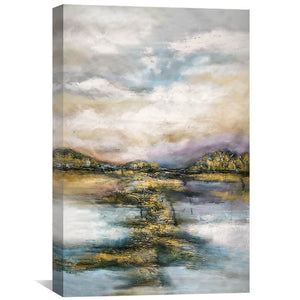 River Paths Oil Painting Oil Clock Canvas