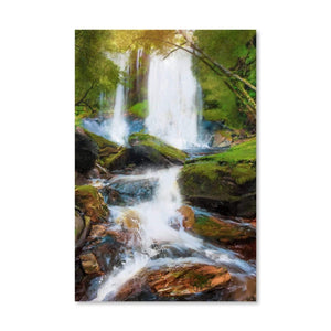 River Waterfall Canvas Art Clock Canvas