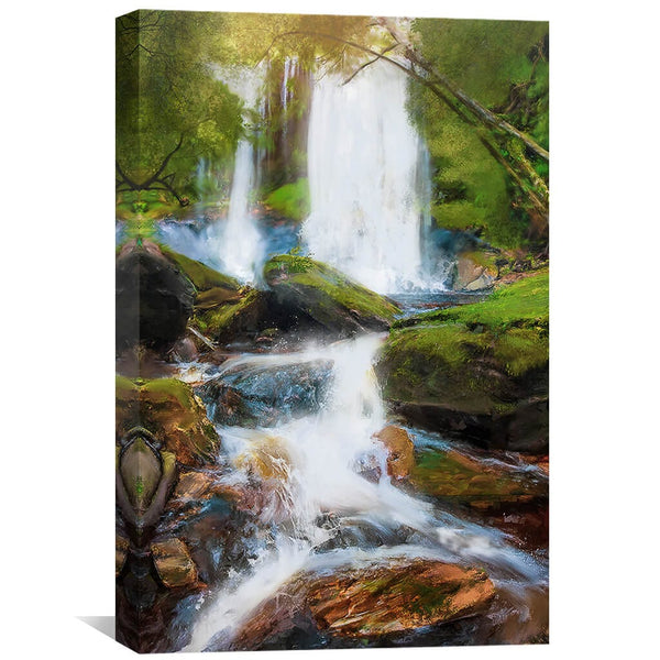 River Waterfall Canvas Art 30 x 45cm / Unframed Canvas Print Clock Canvas