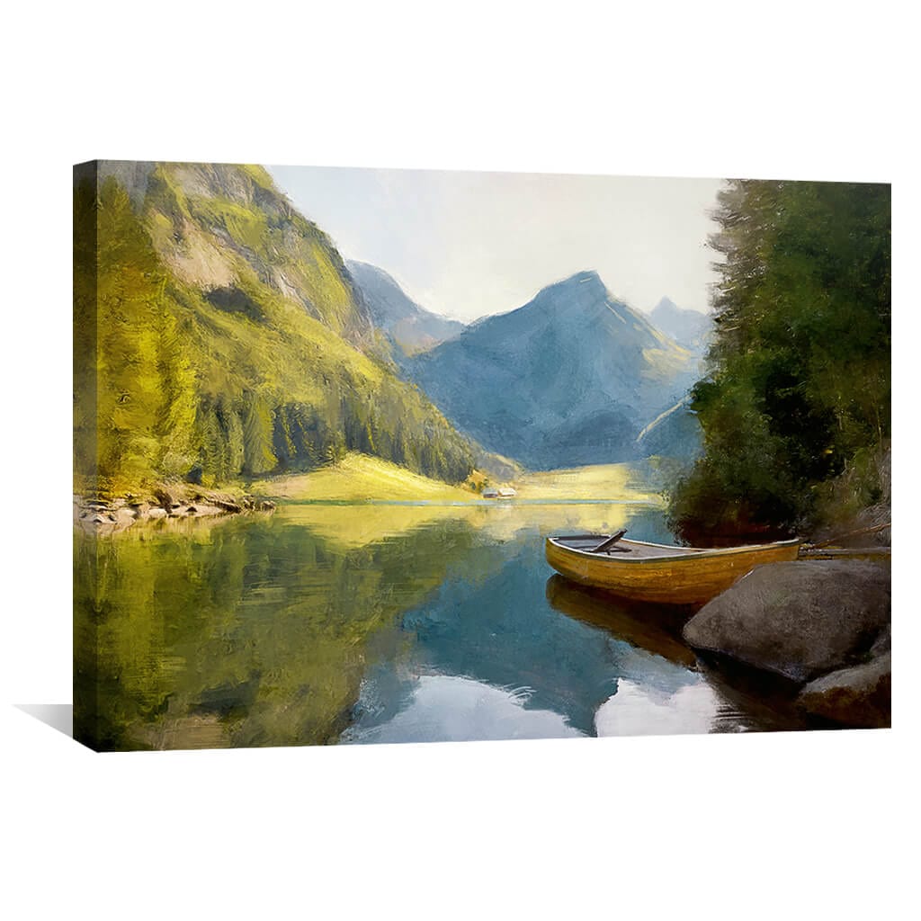 Riverside Canvas Art 45 x 30cm / Unframed Canvas Print Clock Canvas