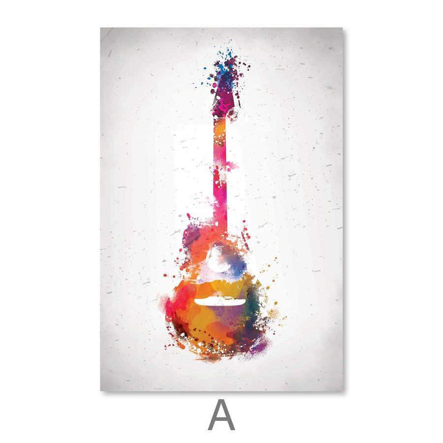 Rock & Roll Color Canvas Art A / 40 x 50cm / Unframed Canvas Print Clock Canvas