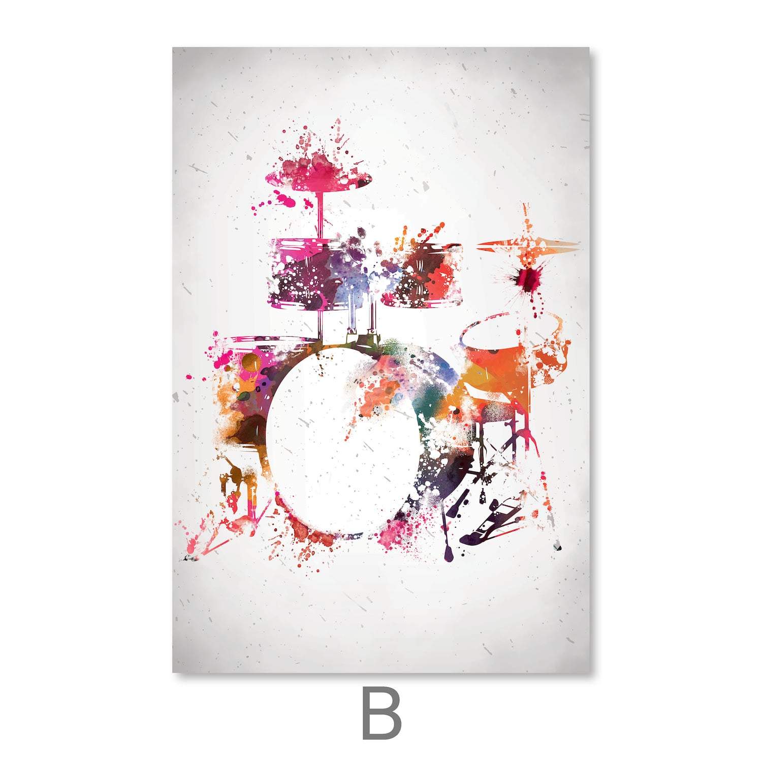 Rock & Roll Color Canvas Art Clock Canvas