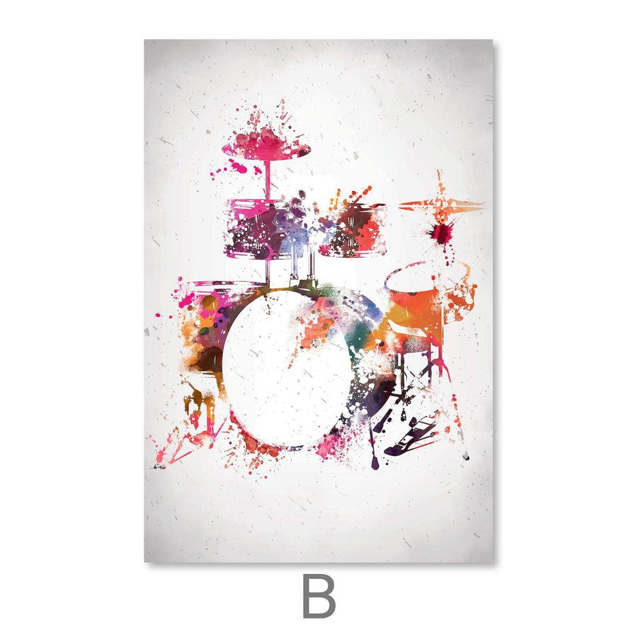Rock & Roll Color Canvas Art Clock Canvas
