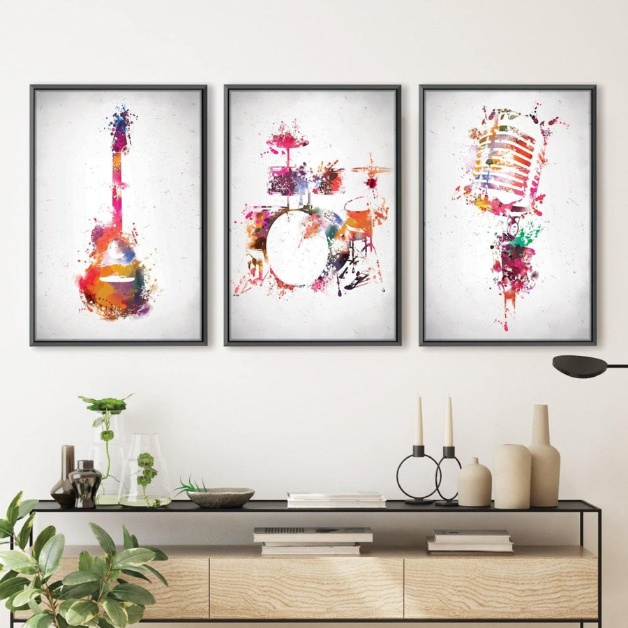 Rock & Roll Color Canvas Art Clock Canvas