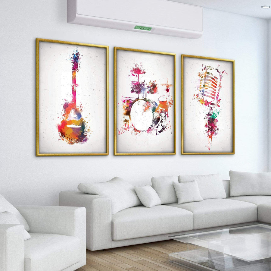 Rock & Roll Color Canvas Art Clock Canvas