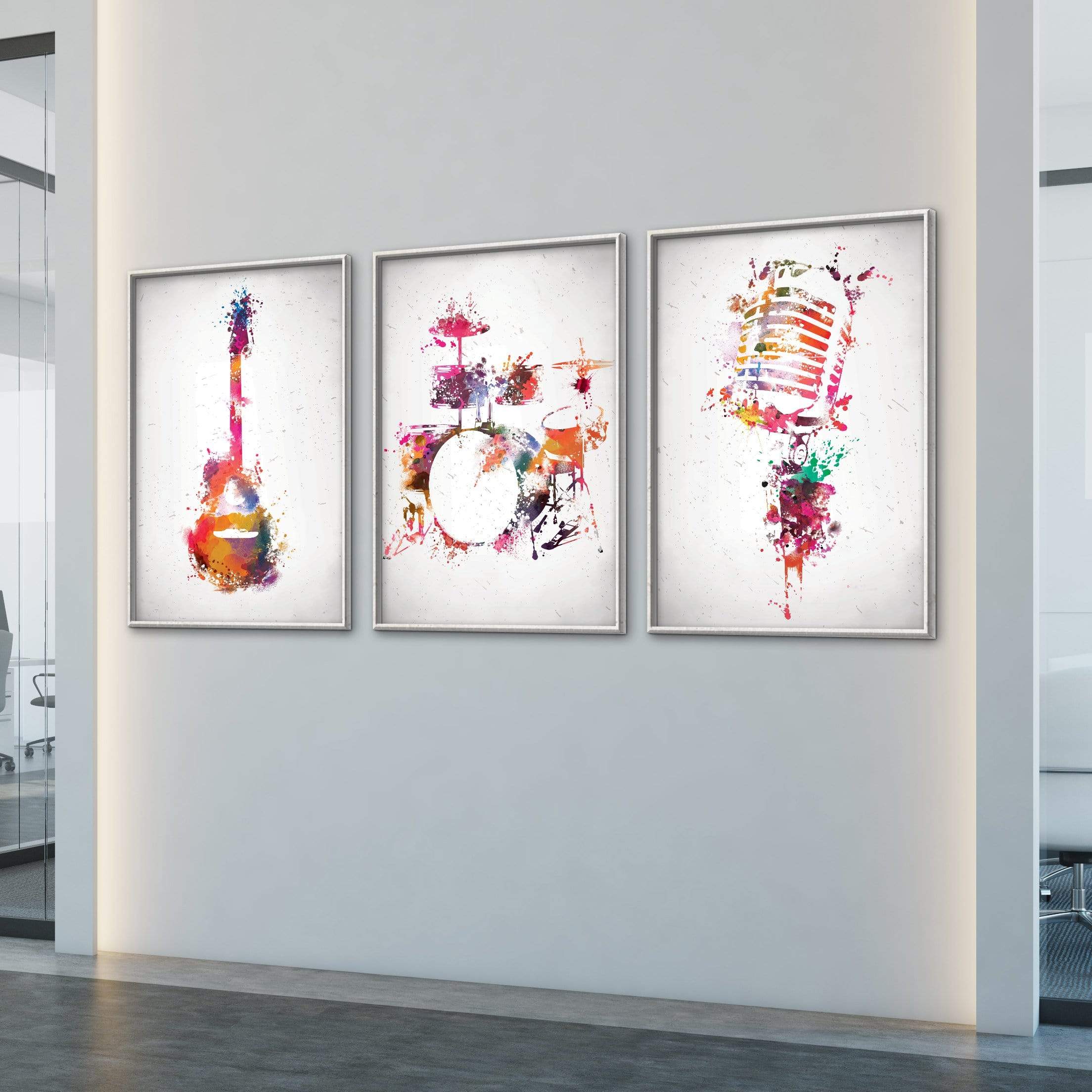 Rock & Roll Color Canvas Art Clock Canvas