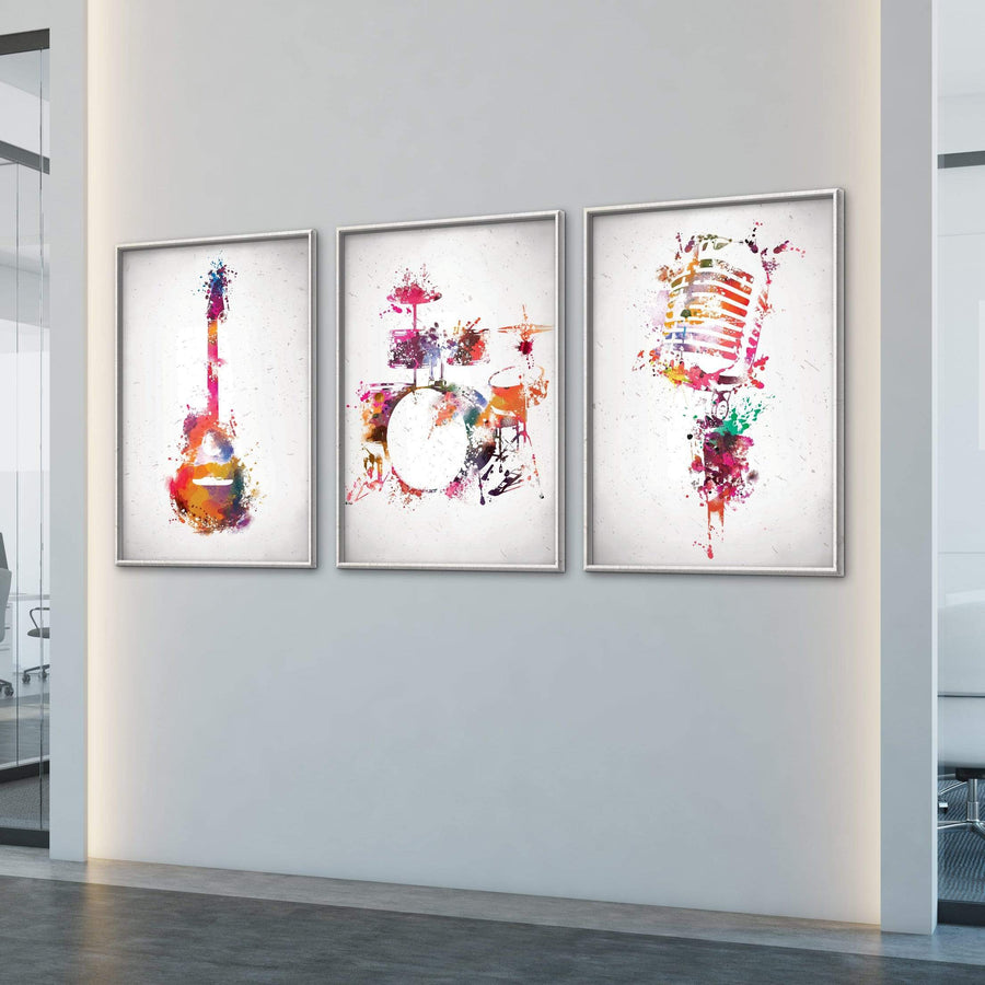 Rock & Roll Color Canvas Art Clock Canvas