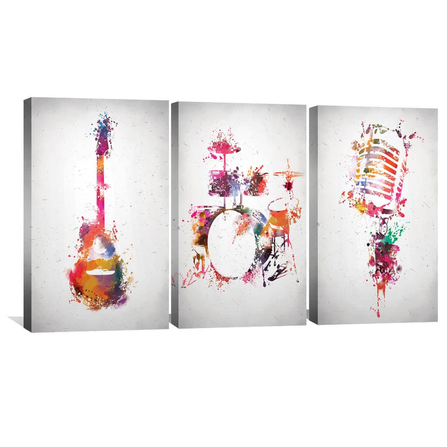 Rock & Roll Color Canvas Art Clock Canvas