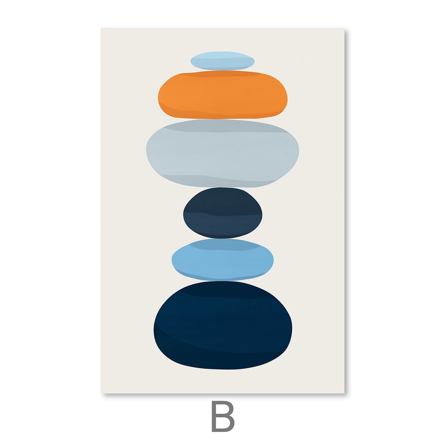 Rocks in Balance-Set Canvas Art B / 30 x 45cm / Unframed Canvas Print Clock Canvas