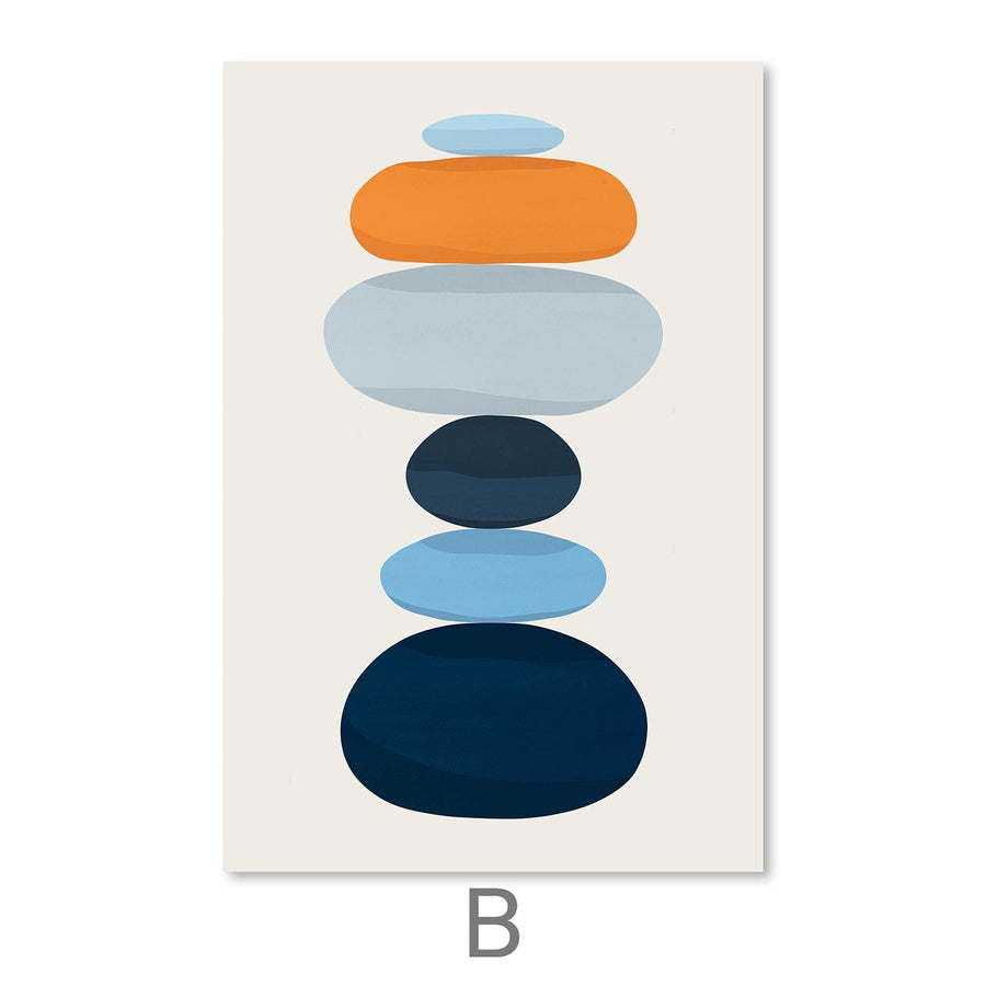 Rocks in Balance-Set Canvas Art B / 30 x 45cm / Unframed Canvas Print Clock Canvas