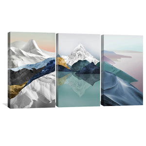 Rocky Mountain Canvas Art Set of 3 / 40 x 60cm / Unframed Canvas Print Clock Canvas