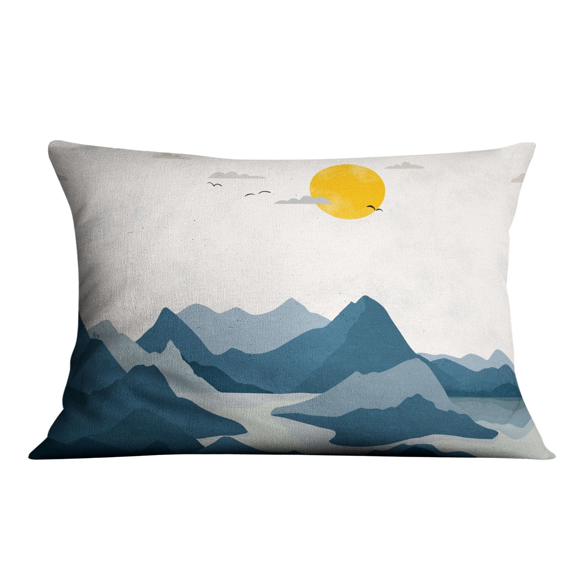 Rolling Mountains Cushion Cushion 48 x 33cm Clock Canvas